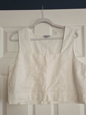 Rails White Sleeveless Square-Neck Crop Top